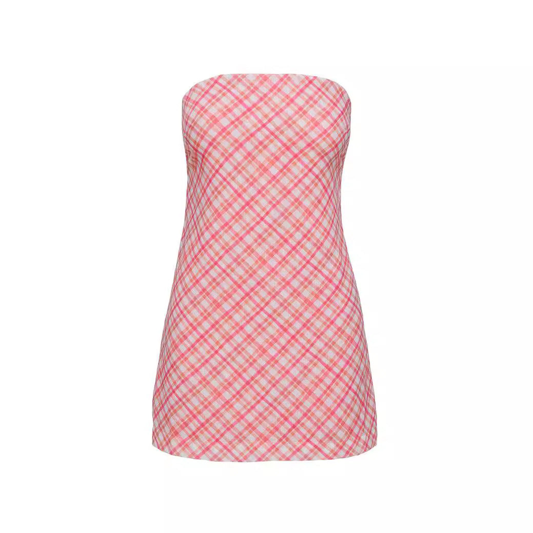 Damen kurzes trägerloses Kleid Echo Archiv