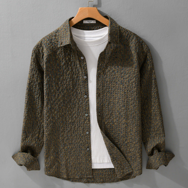 Damen Leichtes Crinkle-Karohemd im Overshirt‑Stil mit Aquarell-Check und relaxed Fit Echoarchiv