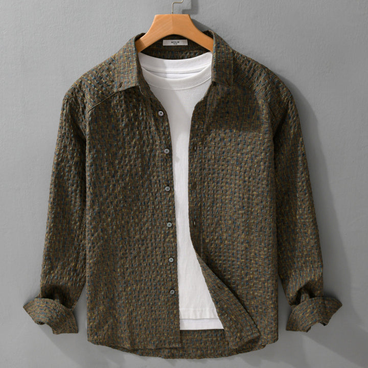 Damen Leichtes Crinkle-Karohemd im Overshirt‑Stil mit Aquarell-Check und relaxed Fit Echoarchiv