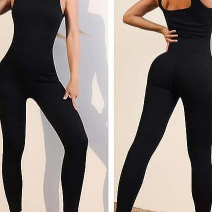 Damen Rippstrick Jumpsuit mit breiten Trägern und figurbetonter Passform Echo Archiv