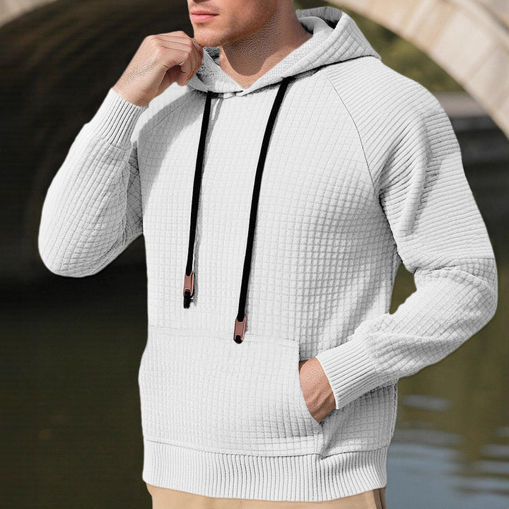 Herren sportlicher Kapuzenpullover mit innovativem Strukturdesign und praktischen Kordelzügen Echoarchiv