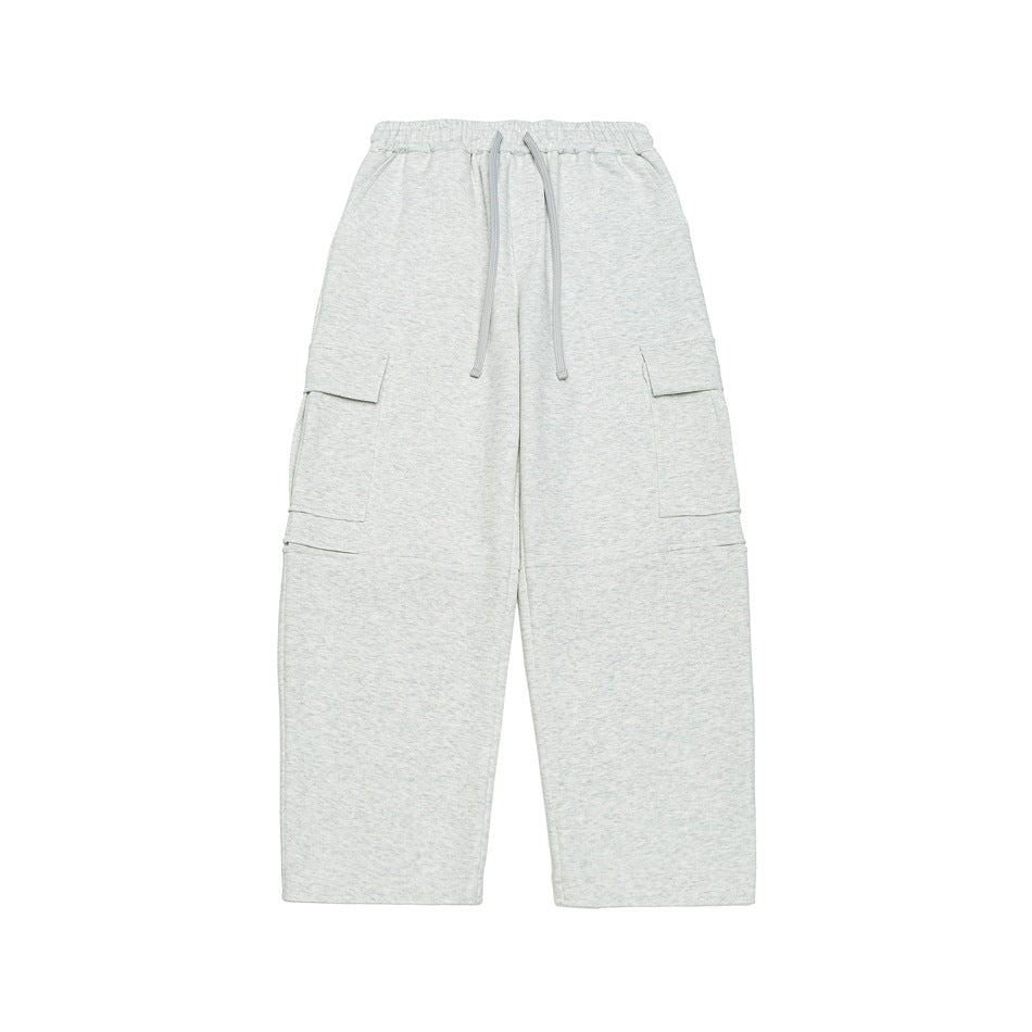 Damen Weite Cargo-Jogginghose aus French Terry mit Gummibund und aufgesetzten Klappentaschen Echoarchiv