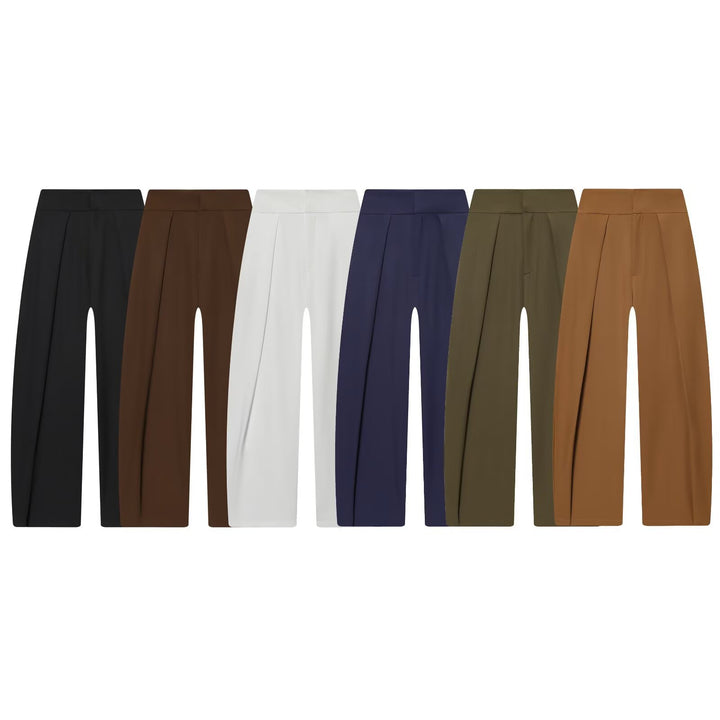 Damen Weite Highwaist-Hose mit Frontfalten und fließender Palazzo-Silhouette Echo Archiv