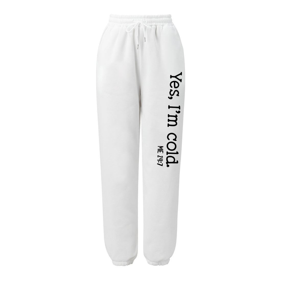 Damen weite Jogginghose hochgeschnitten mit seitlichem Statementprint und elastischem Bund – Avélisse