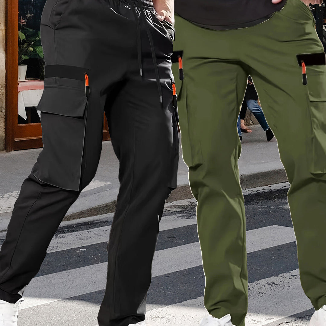 Herren Utility-Cargohose im Joggerstil mit elastischem Bund und Multifunktions-Taschen Echo Archiv