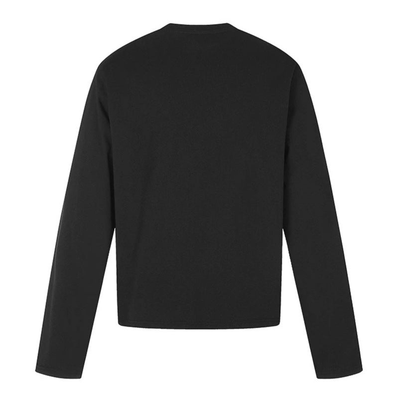 Herren Langarmshirt mit Strukturprint und flaggeninspiriertem Grafikmix Echoarchiv