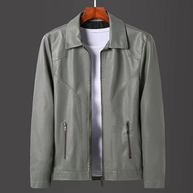 Herren lässige Kunstlederjacke Echoarchiv