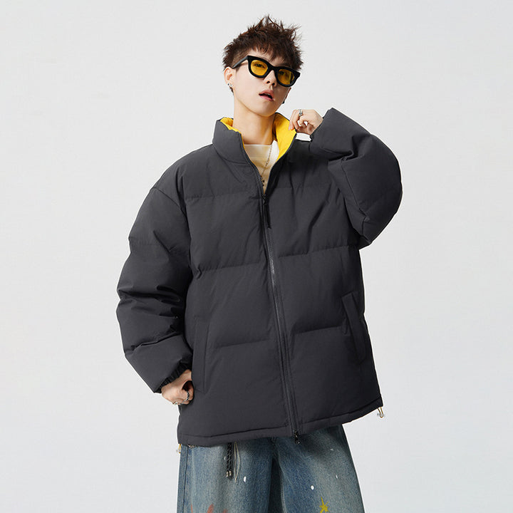 Herren Kurz geschnittene Oversize Steppjacke mit hohem Kragen Echoarchiv