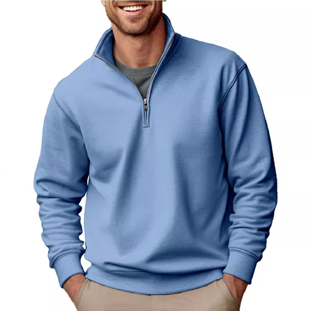 Herren Halbzip-Sweatshirt mit Stehkragen und weichem Fleece-Innenfutter – Cavarno