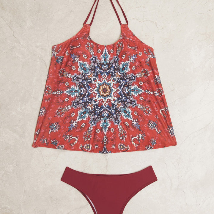 Damen Tankini-Set mit modischem Muster und lässigem Schnitt Echo Archiv