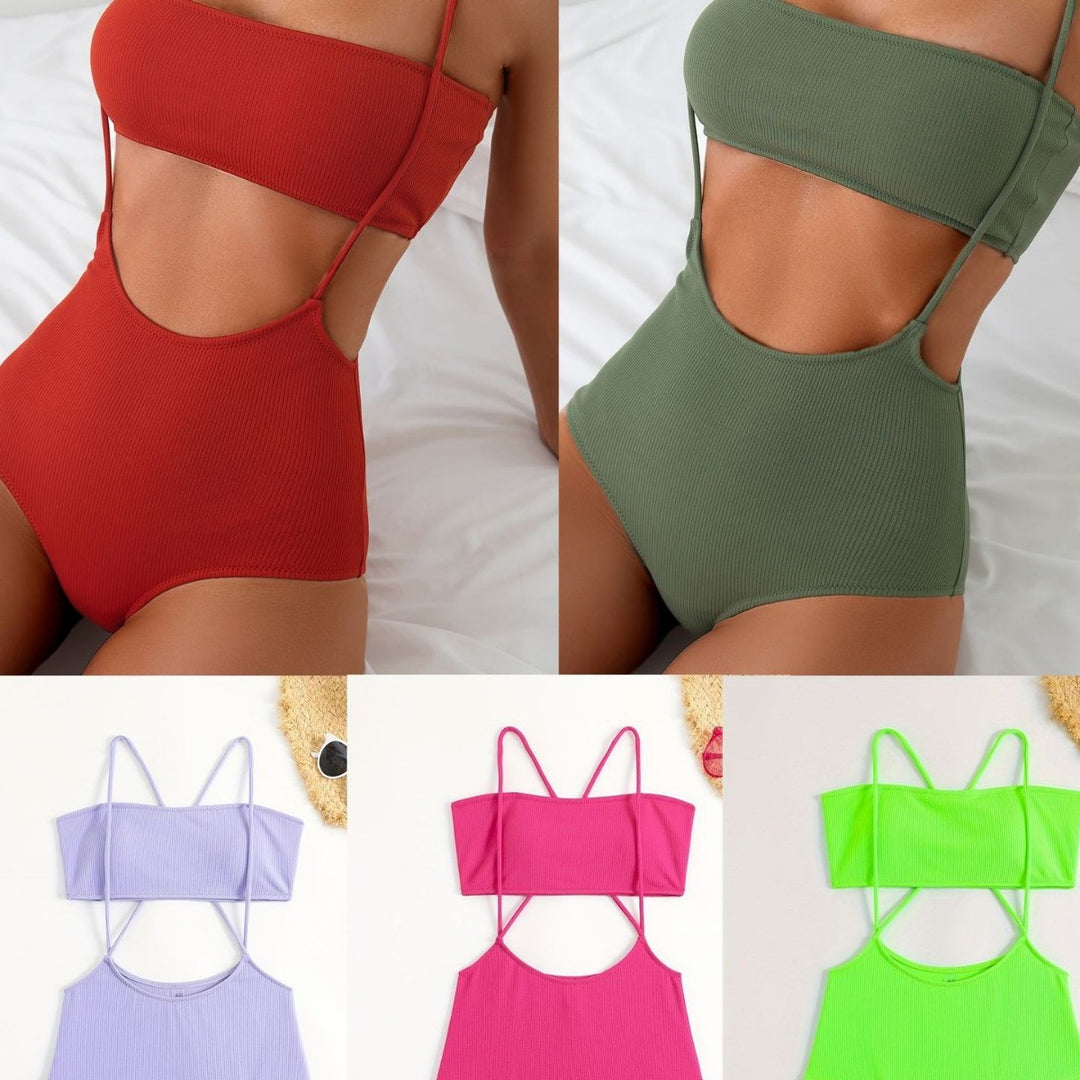 Damen Sportlicher Hochgeschnittener Bikini Echo Archiv