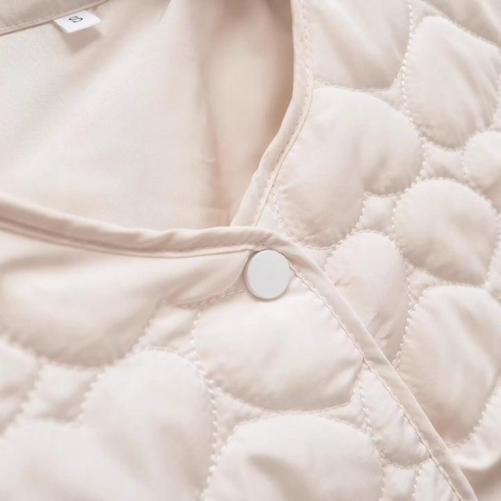 Damen Gesteppte Boxy-Übergangsjacke mit Herzsteppung und Herztaschen Echoarchiv