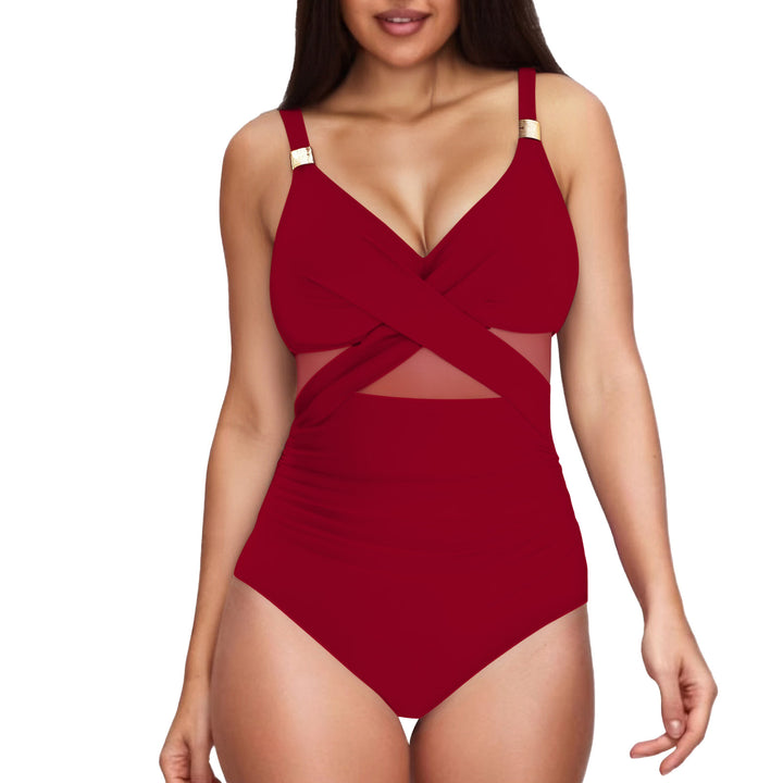 Damen Eleganter Einteiler mit transparenter Einsätzen Echo Archiv