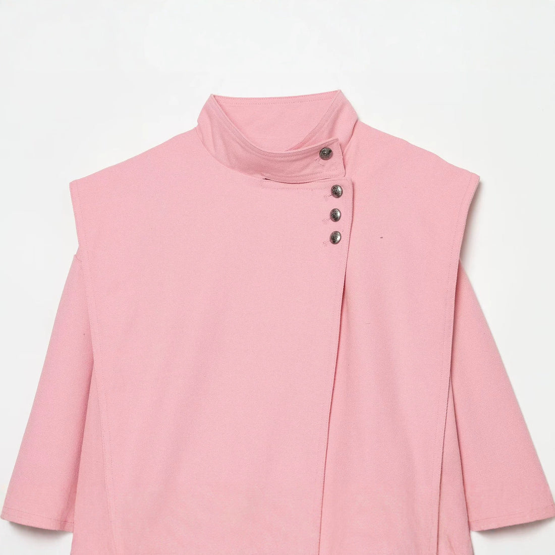 Damen kurze Boxy-Jacke mit Stehkragen und asymmetrischer Knopfleiste Echo Archiv