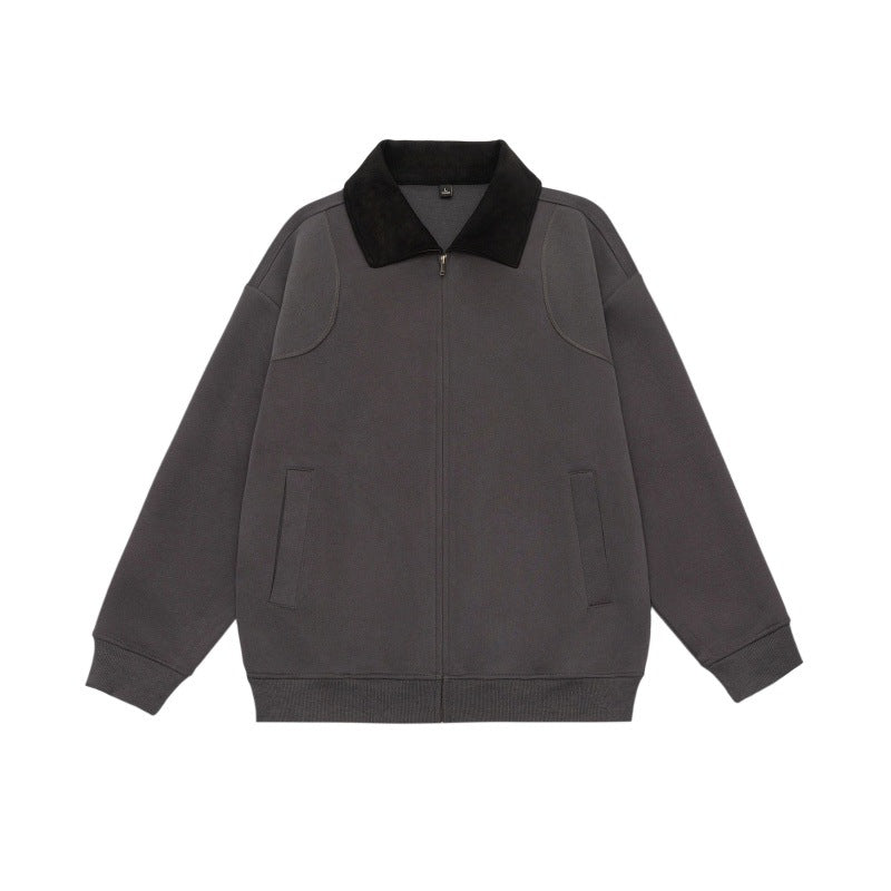 Unisex Oversize-Zipjacke mit Cordkragen und eingearbeiteten Eingrifftaschen Echoarchiv