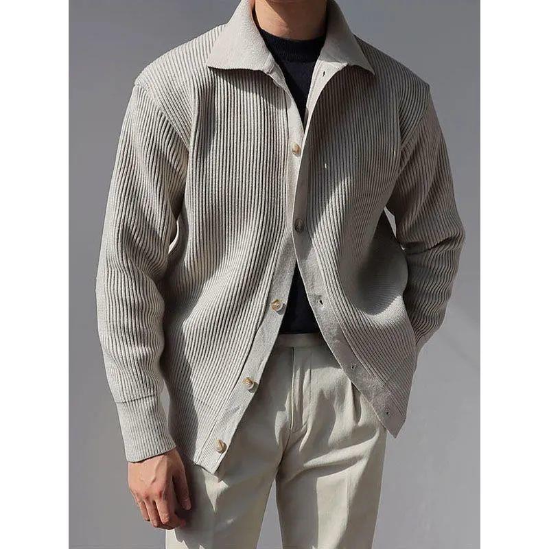 Herren Strukturierte Button-Down-Jacke Echoarchiv