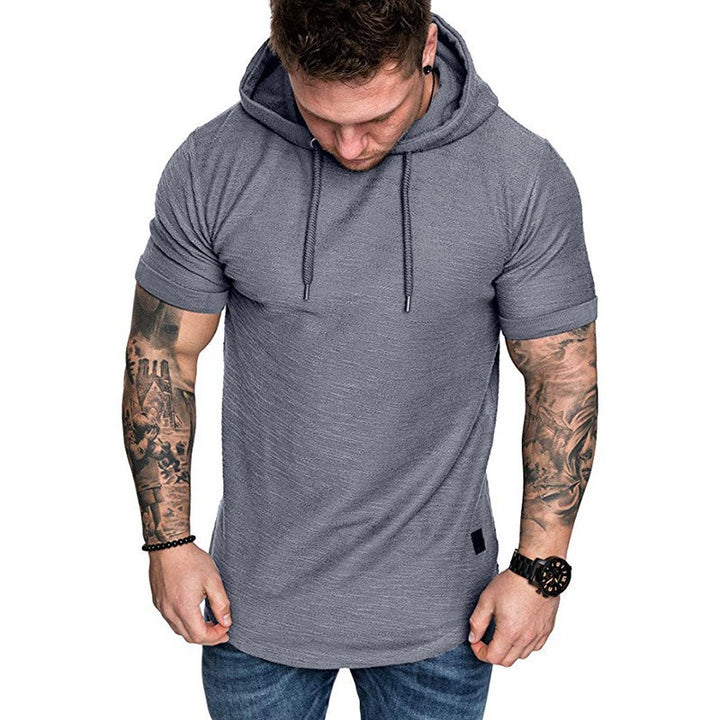 Herren Kapuzen-T-Shirt mit strukturiertem Design und lässigem Schnitt Echoarchiv