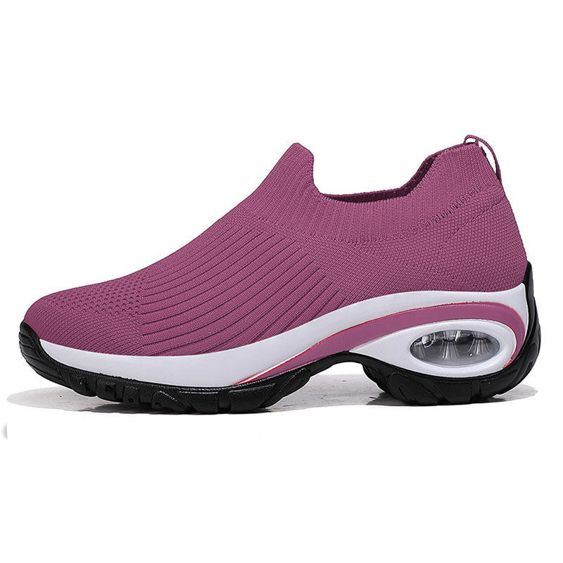 Damen Strick-Sockensneaker mit Luftpolster-Keilsohle Echoarchiv