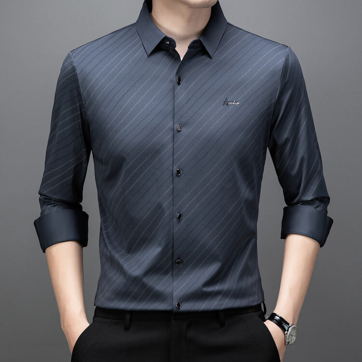 Herren elegantes Langarmhemd mit modernem Streifenmuster Echoarchiv