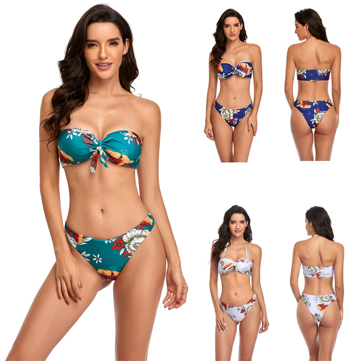 Damen Bandeau-Bikini mit verstellbarem Knotted Detail Echo Archiv