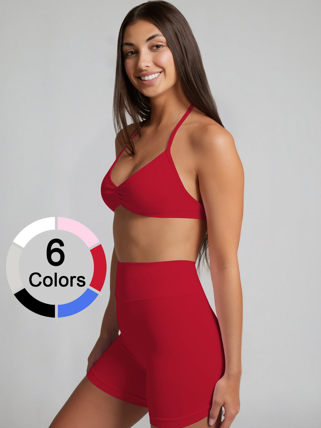 Damen Sportliches Bikini-Set mit hochgeschnittenen Shorts und elastischer Unterstützung Echo Archiv