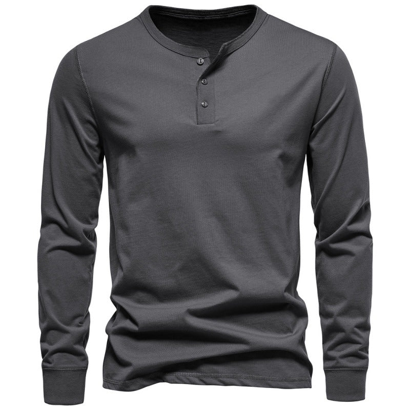 Herren Langarmshirt mit Knopfverschluss und modernem Design Echoarchiv