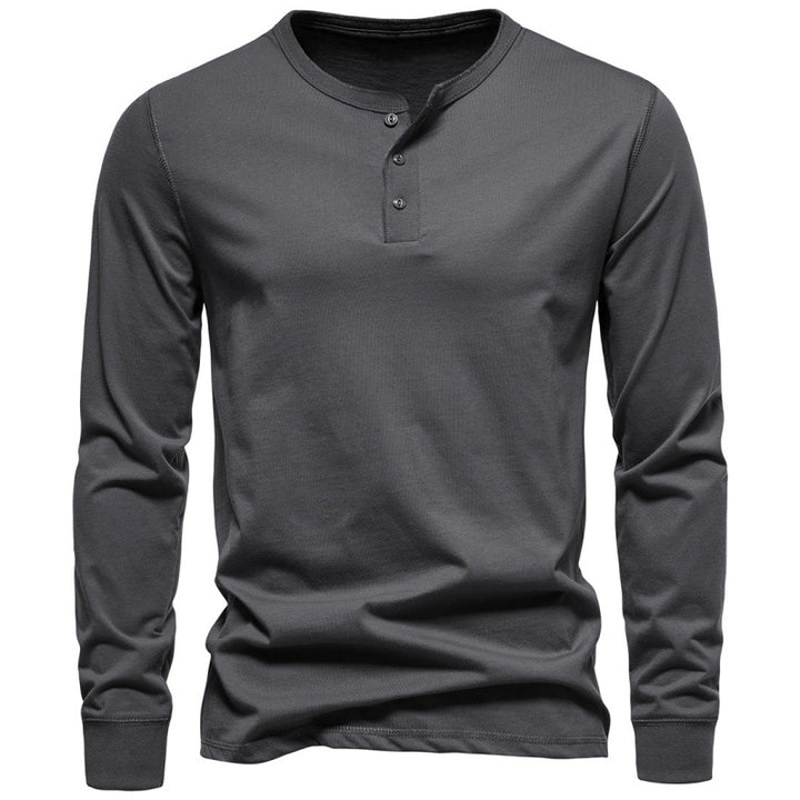 Herren Langarmshirt mit Knopfverschluss und modernem Design Echoarchiv