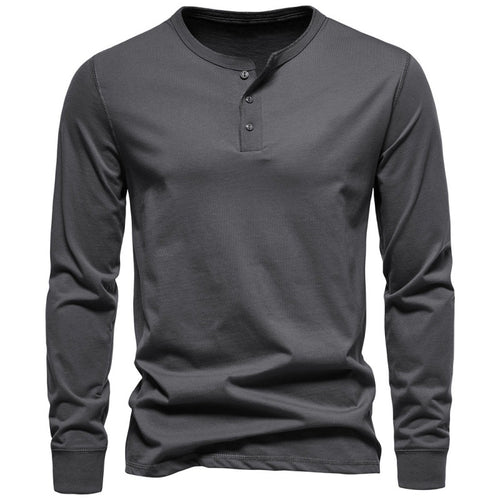 Herren Langarmshirt mit Knopfverschluss und modernem Design Echoarchiv
