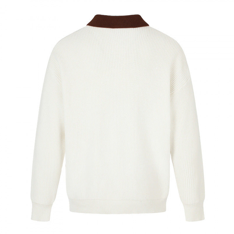 Herren Feinstrick-Polo mit Henley‑Knopfleiste und kontrastierendem Polokragen Echo Archiv