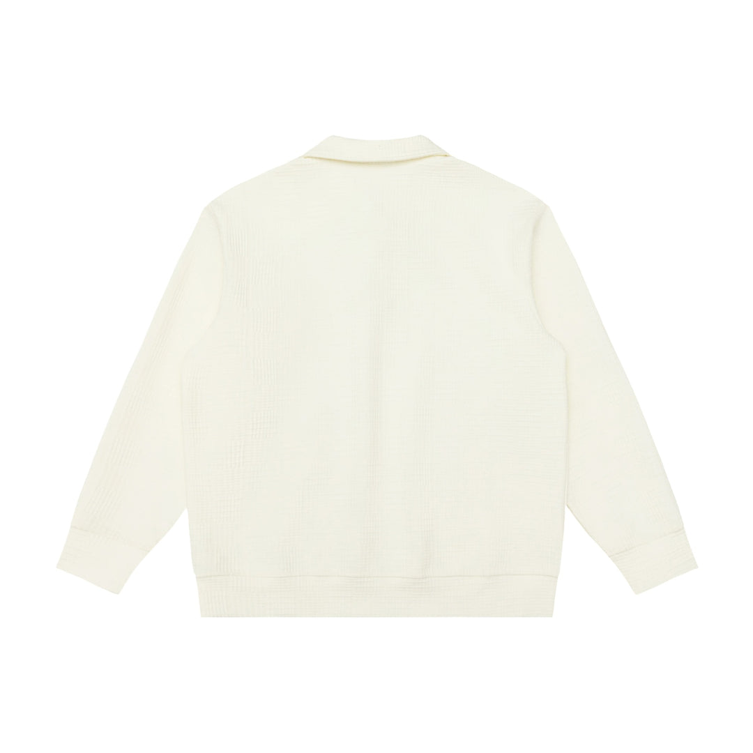 Unisex Waffelstrick-Poloshirt mit Polokragen und Halbknopfleiste Echoarchiv