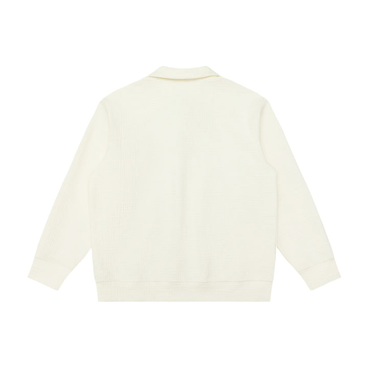 Unisex Waffelstrick-Poloshirt mit Polokragen und Halbknopfleiste Echoarchiv