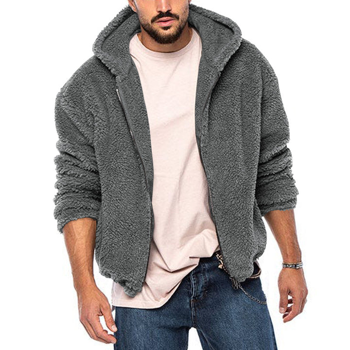 Herren kuschelige Teddyjacke mit Kapuze Echoarchiv