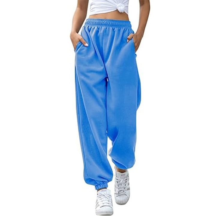 Damen nan Cozy-Sweat-Palazzohose mit hohem Komfortbund, integriertem Kordelzug und gerafften Knöchelabschlüssen Echo Archiv