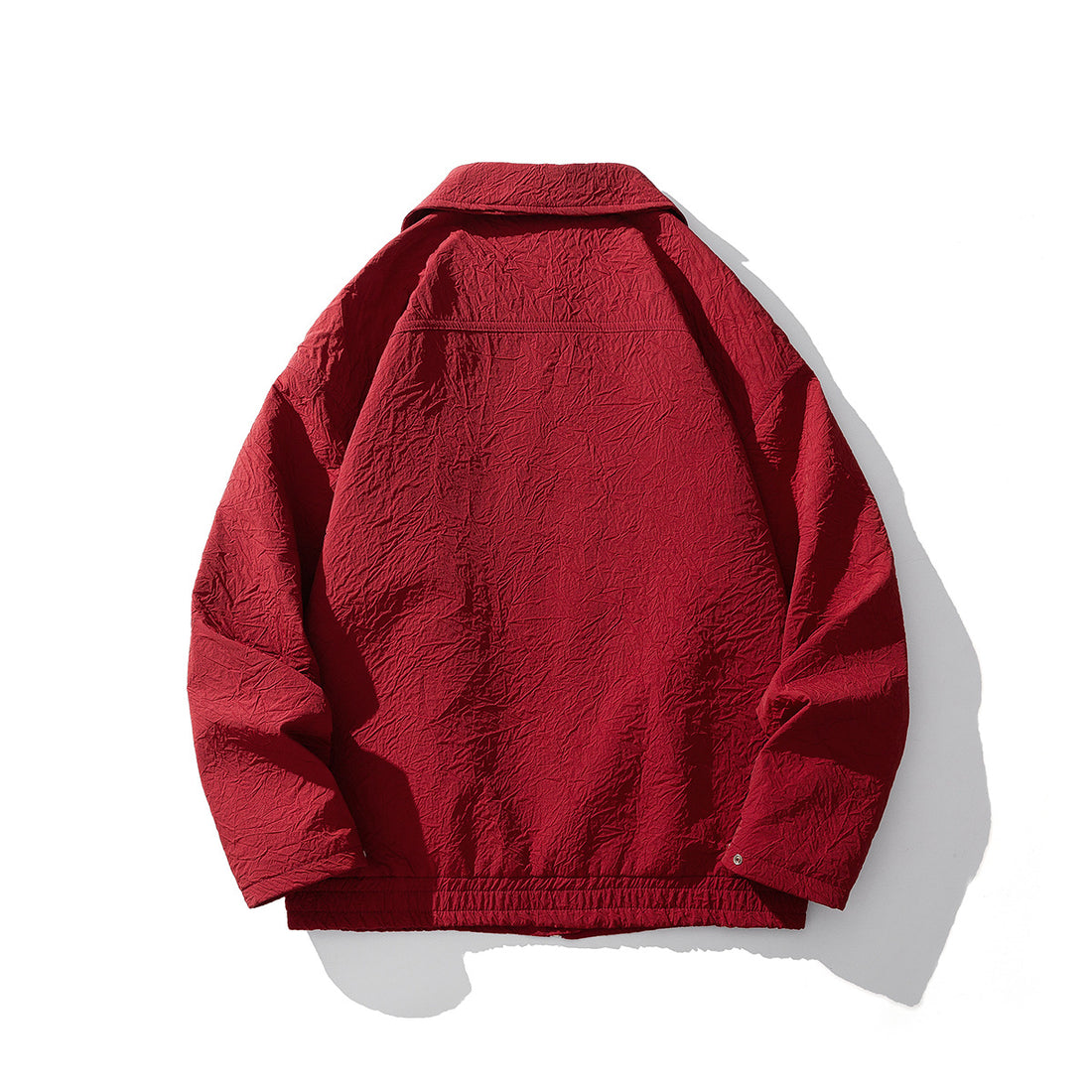 Herren Leichte Crinkle‑Textur Zipjacke mit Hemdkragen und elastischem Saum Echo Archiv