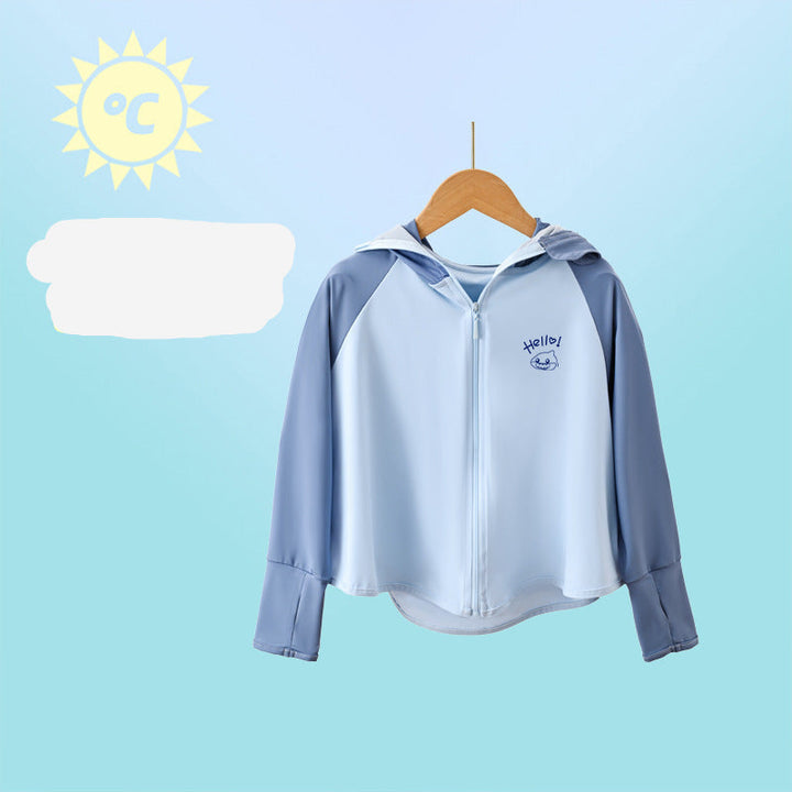 Mädchen funktionale UV-Schutzjacke mit Kapuze Echo Archiv