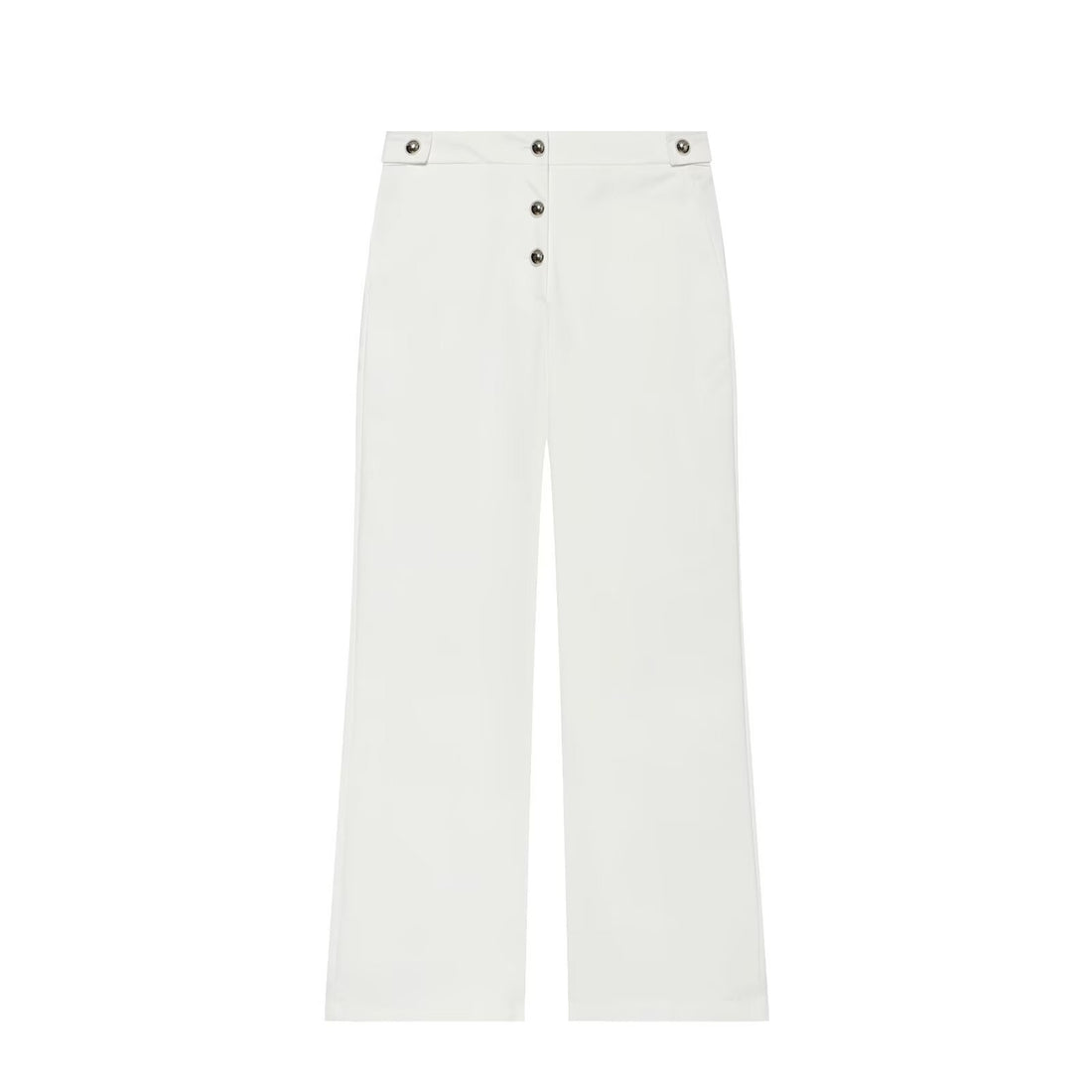 Damen Hochgeschnittene weite Hose mit sichtbarer Knopfleiste und Bundriegel Echoarchiv