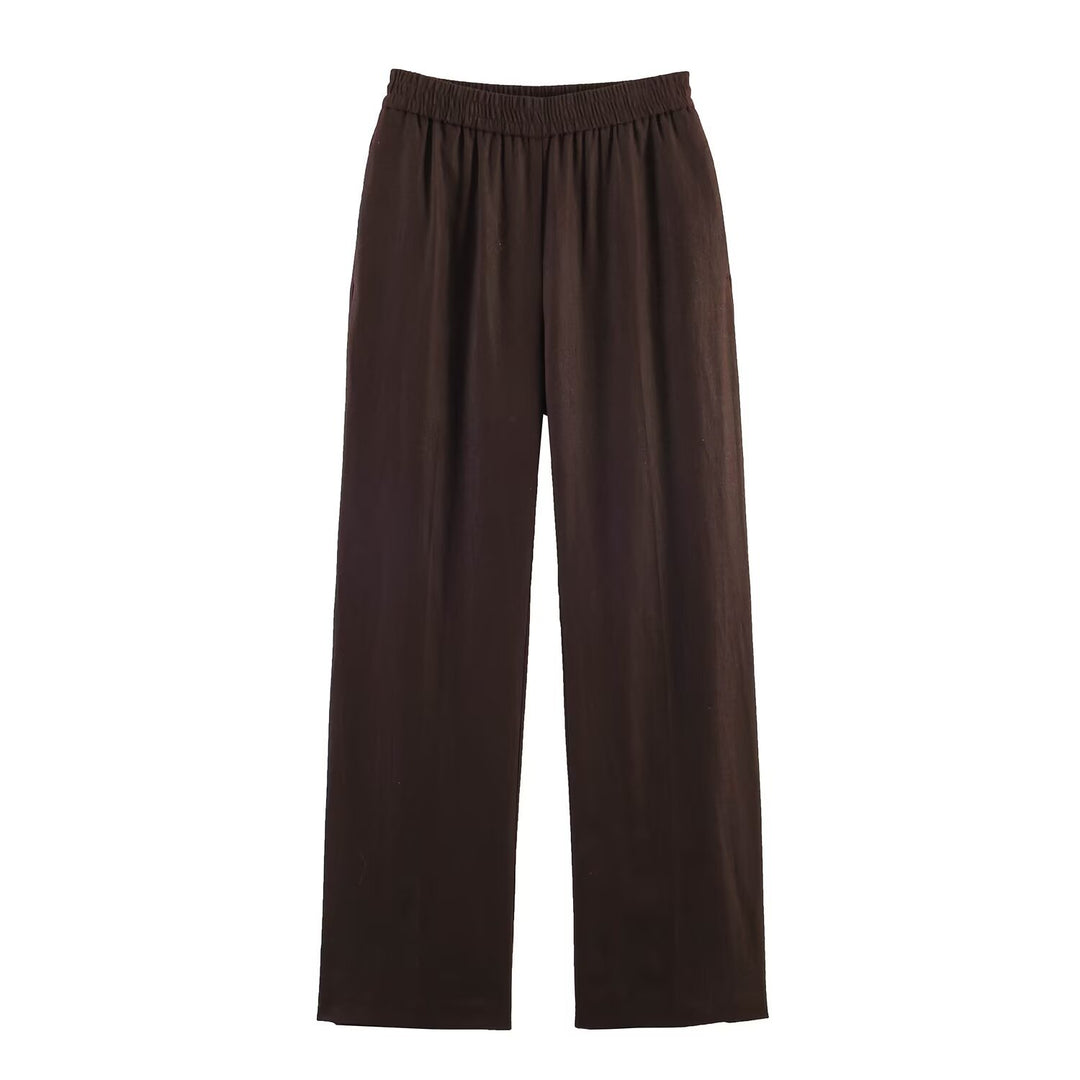 Damen Weite Palazzo-Hose mit elastischem Raffungsgummibund und fließendem Leichtstoff Echo Archiv