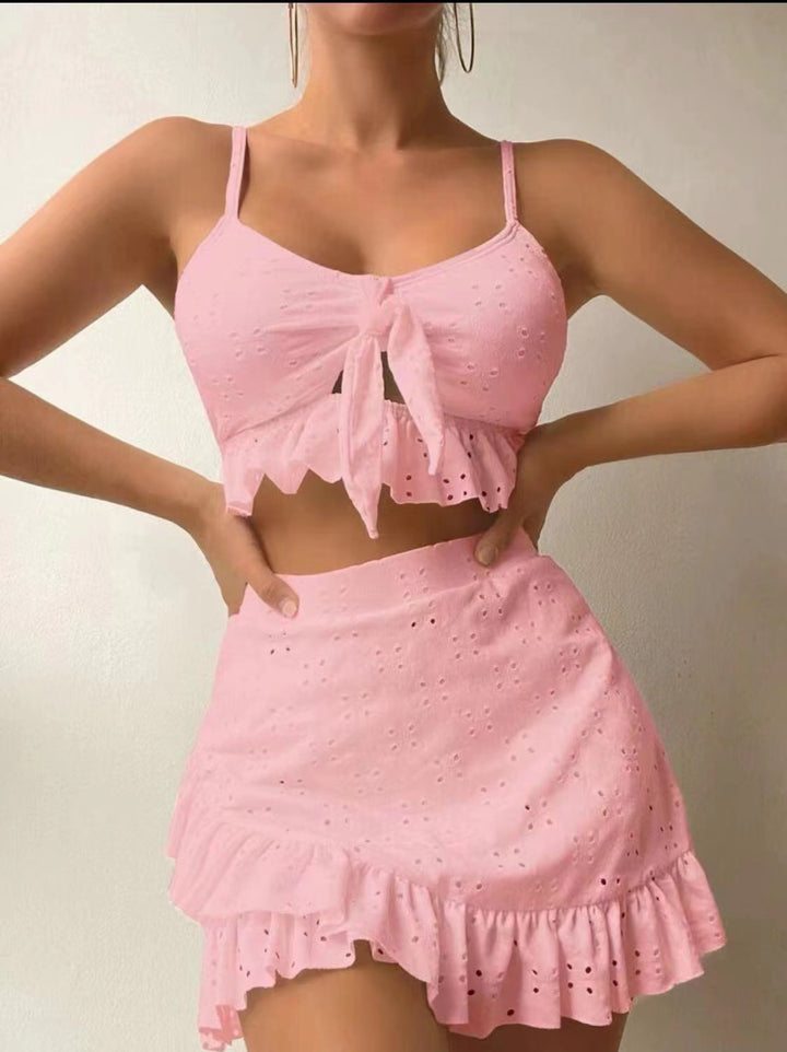 Damen Cropped Oberteil und Minirock Set Echo Archiv