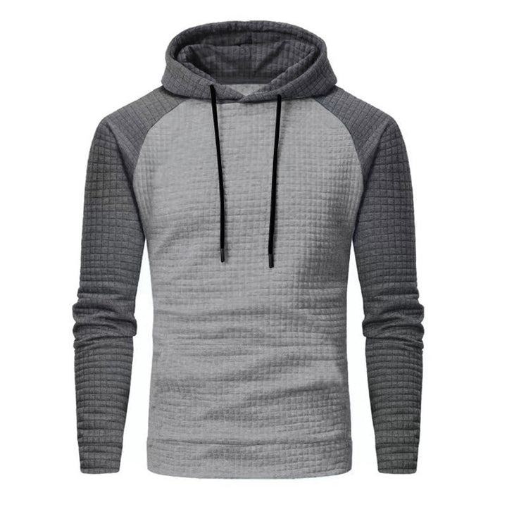 Herren Texturiertes Kapuzen‑Sweatshirt mit Waffelstruktur und Raglanärmeln – Cavarno