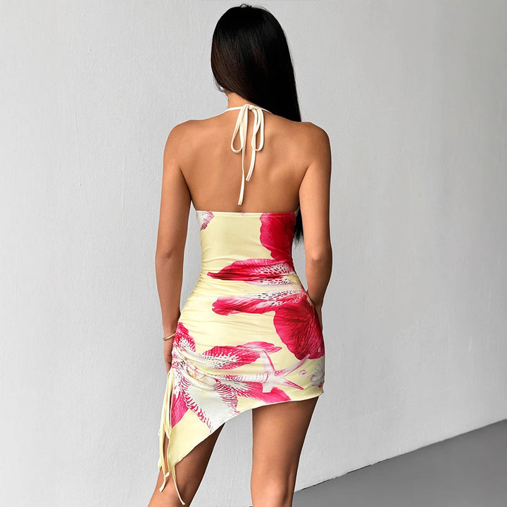 Damen Badeanzug mit Blumenmuster und asymmetrischem Schnitt Echo Archiv