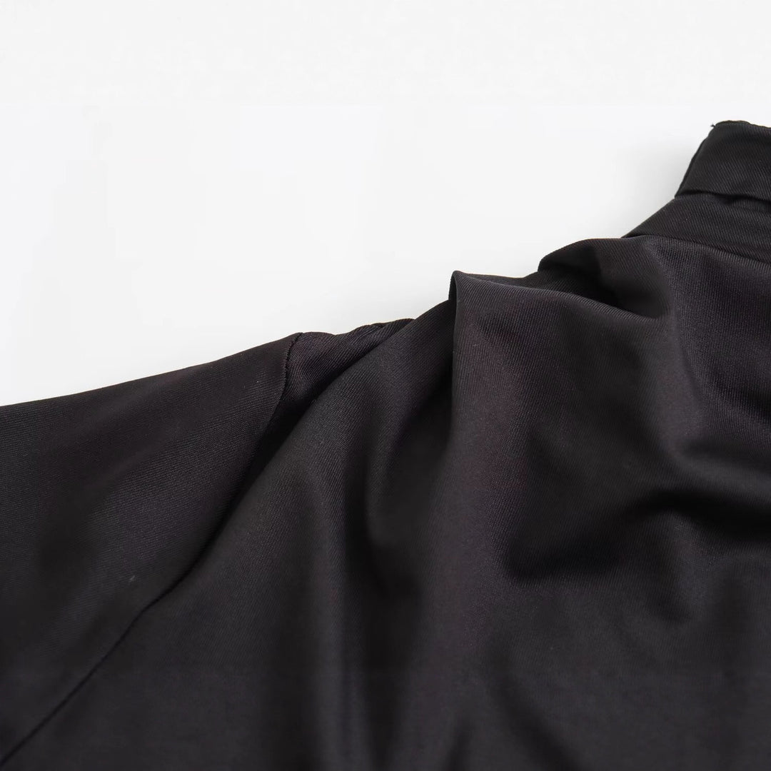 Damen Asymmetrisches One-Shoulder Maxikleid mit langem Ärmel Echoarchiv