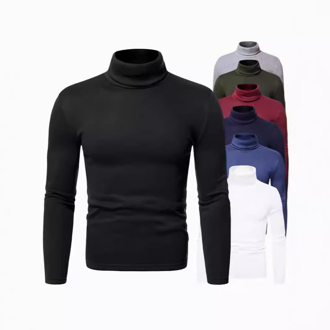 Herren Rollkragenpullover aus weichem Baumwollmix mit körperbetontem Schnitt Echoarchiv