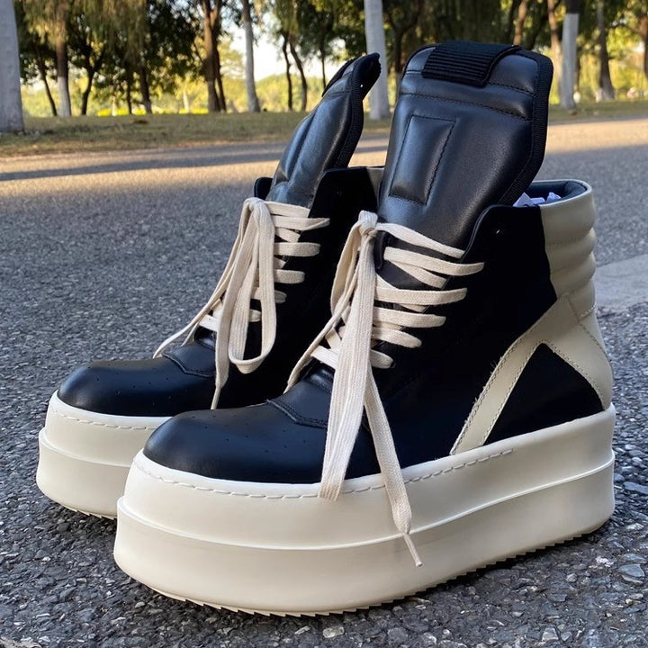 Damen Plateau-High-Top Sneaker-Stiefel mit gepolstertem Schaft und extrahoher Gummisohle – Lioré