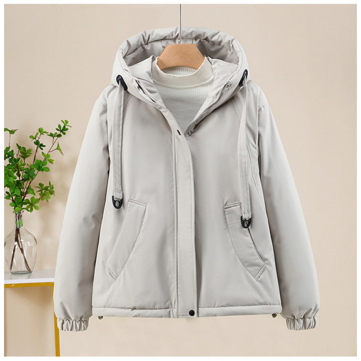 Damen Kurze Thermo-Kapuzenjacke mit Tunnelzug, Winddichter Außenhülle und elastischen Bündchen Echo Archiv