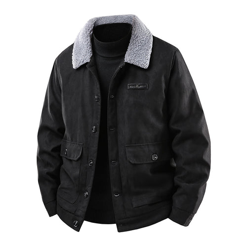 Herren Canvasjacke mit Teddykragen und aufgesetzten Taschen Echoarchiv
