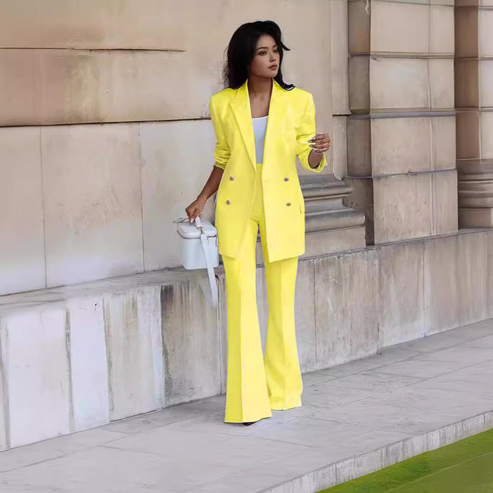 Damen Zweiteiliges Tailoring-Set mit Oversized-Blazer und High‑Waist-Schlaghose – Valéne