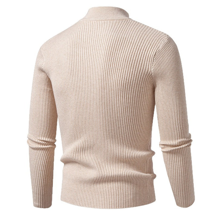 Herren eleganter Rollkragenpullover aus feinem Rippstrick Echoarchiv