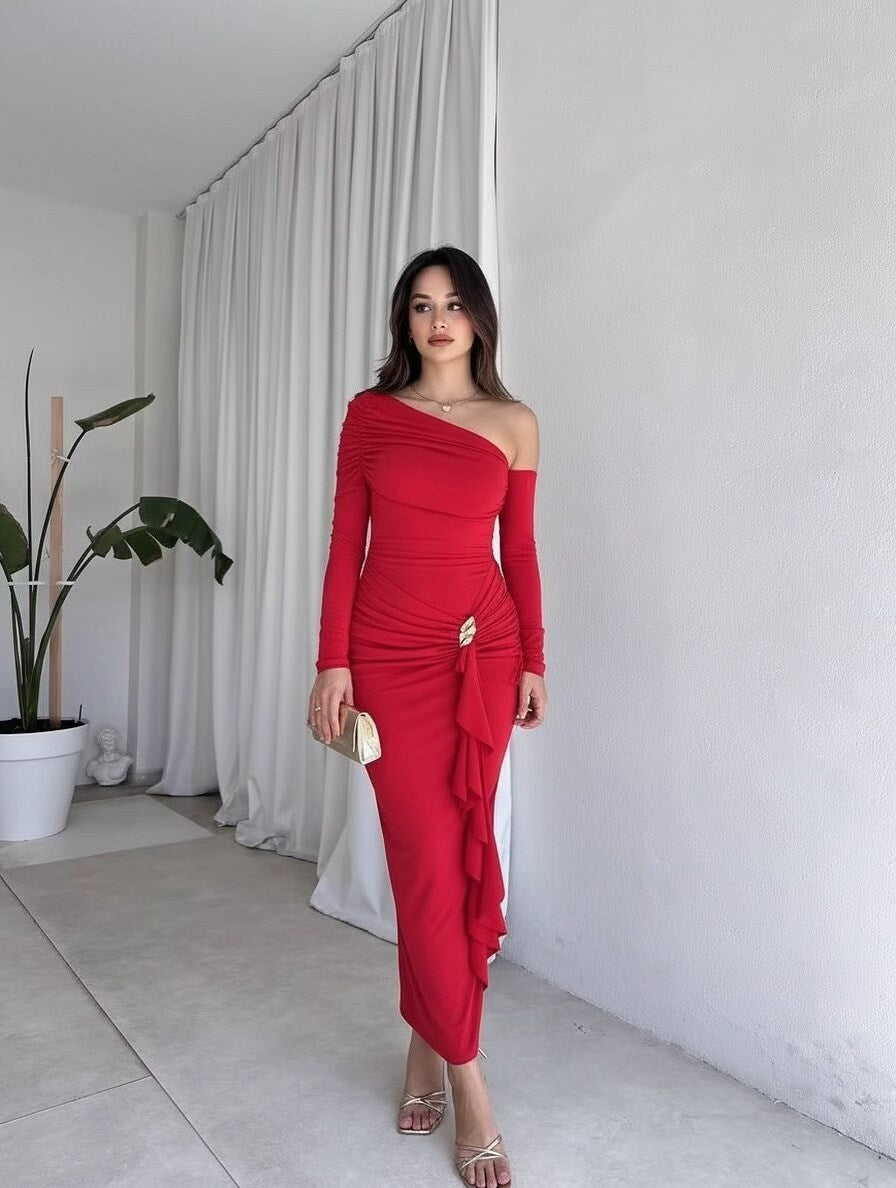 Damen elegantes Wickelkleid mit asymmetrischem Design und raffinierten Drapierungen Echo Archiv