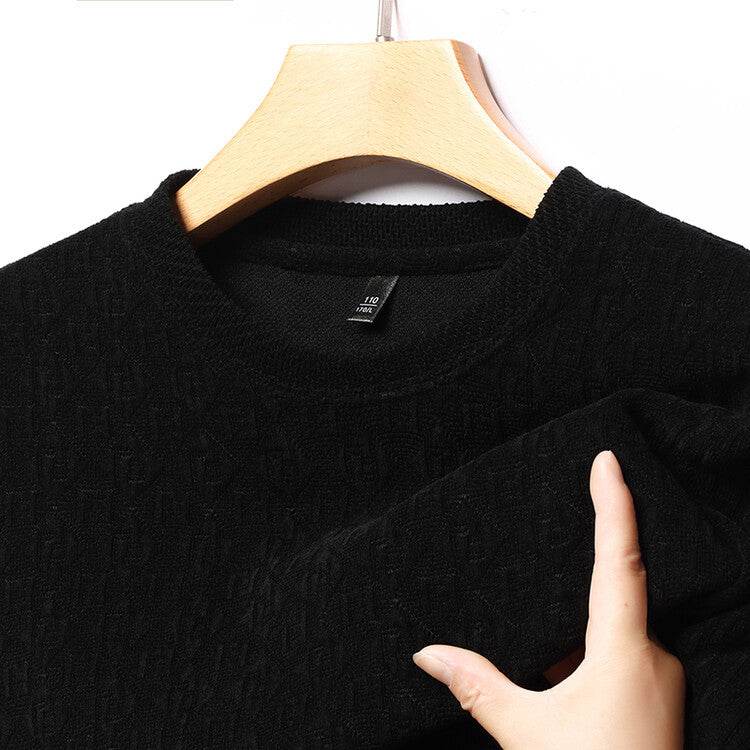 Herren hochwertiger Strickpullover mit modischem 3D-Muster Echoarchiv