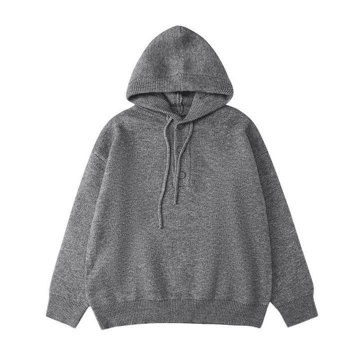 Damen Kuscheliger Hoodie mit Knopfdetails Echoarchiv